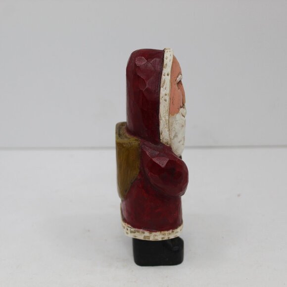 Vintage Folk Art Ole St. Nick Hand Carved & Painted Signed - Picture 3 of 7